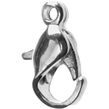 Karabinhage, L: 10 mm, forsølvet, 10stk./ 1 pk.