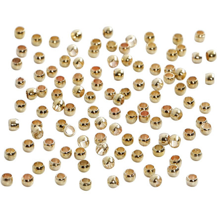 Guld Wireklemmer 2 mm - 100 stk. til Smykkefremstilling
