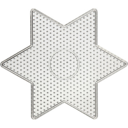 Perleplade, stor stjerne, str. 15x15 cm, medium, klar, 1 stk.