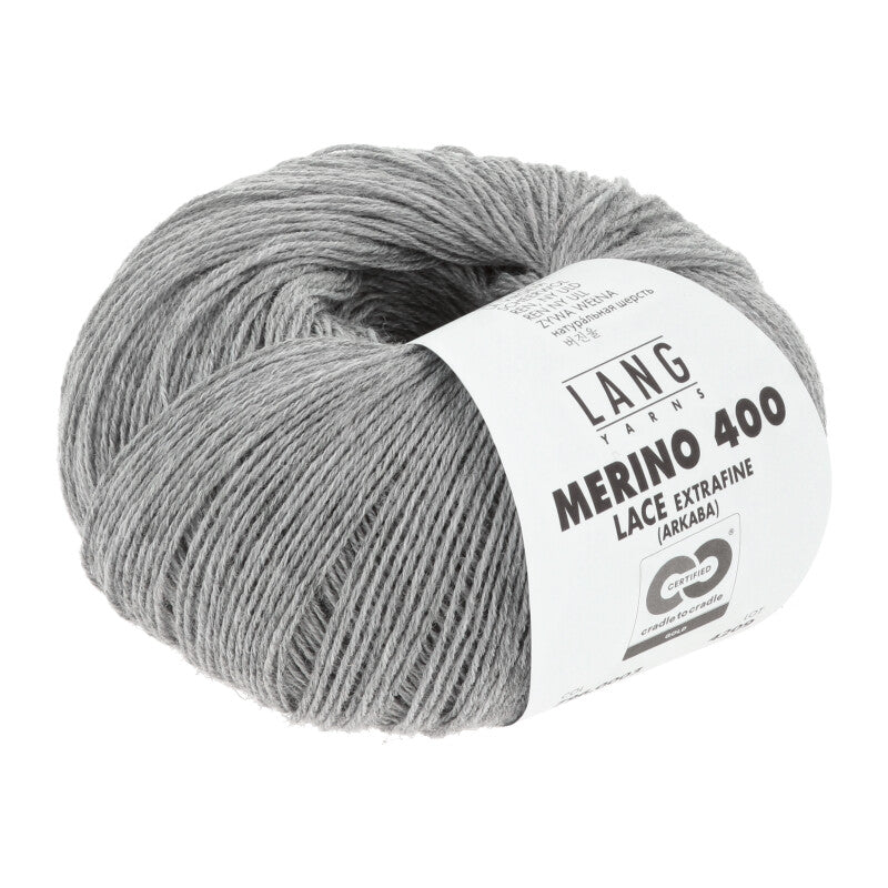 Lang Yarns Merino 400 Lace - Light grey - 0003