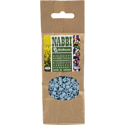 NABBI BioBeads Rørperler, str. 5x5 mm, hulstr. 2,5 mm, medium, pastelgrøn, 1000 stk./ 1 pk.