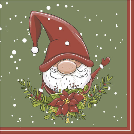 Servietter, Snude Nisse, str. 33x33 cm, 20stk./ 1 pk.