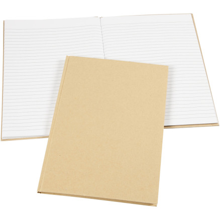Notesbog, A4, ark 210x297 mm, 60 g, brun, 1 stk.