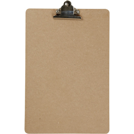 Clipboard/tegneunderlag, A4, str. 23x34x0,3 cm, sølv, 1 stk.
