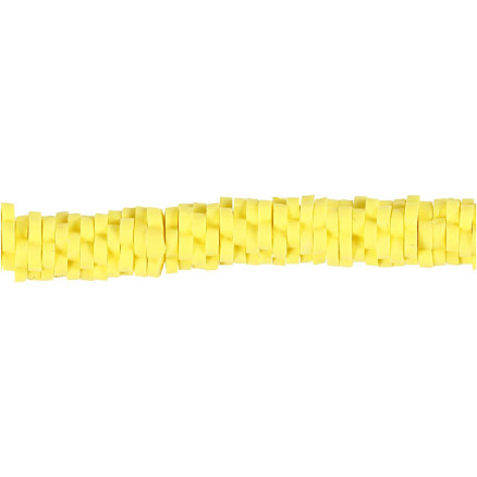 Lerperle, diam. 5-6 mm, hulstr. 2 mm, gul, 145 stk./ 1 pk.
