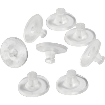 Lås til ørestik, diam. 10 mm, transparent, 10 par/ 1 pk.