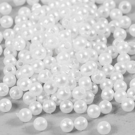 Voksperler, diam. 4 mm, hulstr. 1,5 mm, perlemor, 210 stk./ 1 pk.