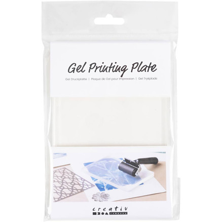 Gel Trykplade, str. 12,7x17,8x1 cm, mat transparent, 1 stk.