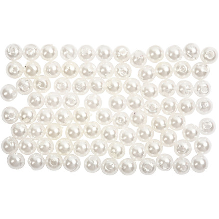 Voksperler, diam. 4 mm, hulstr. 0,7 mm, perlemor, 150 stk./ 1 pk.