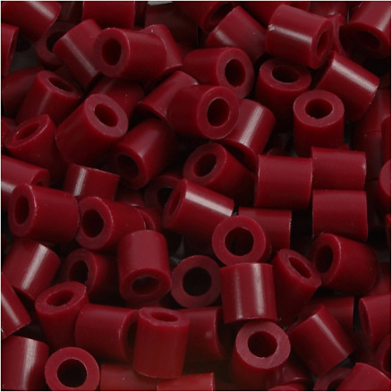Rørperler, str. 5x5 mm, hulstr. 2,5 mm, medium, vinrød (32239), 6000 stk./ 1 pk.