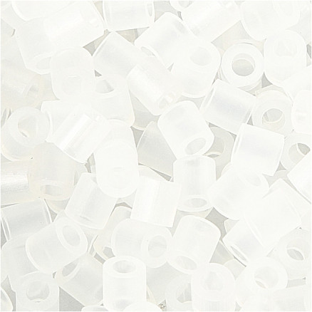 Rørperler, str. 5x5 mm, hulstr. 2,5 mm, medium, klar transparent (32264), 6000 stk./ 1 pk.