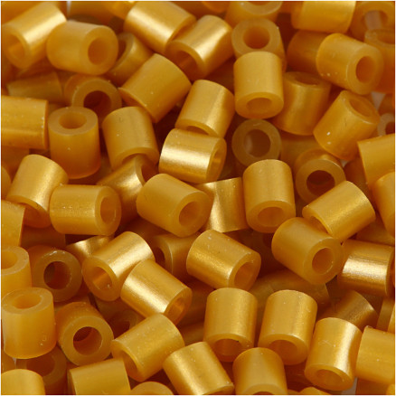 Rørperler, str. 5x5 mm, hulstr. 2,5 mm, medium, guld (32263), 1100 stk./ 1 pk.