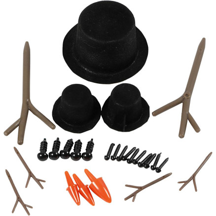 Tilbehør til snemænd, str. 2,3-7 cm, 3sæt/ 1 pk.