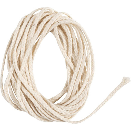 Væge, Passer til dyppelys (diam. 15-22 mm) og støbelys (diam. 40-60 mm), 3m/ 1 pk., 100 g