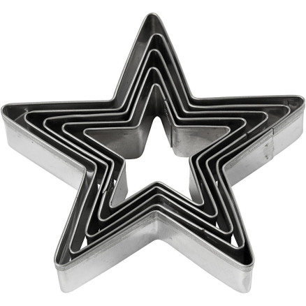 Udstiksforme, stjerne, str. 8 cm, 5stk./ 1 pk.