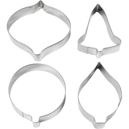 Udstiksforme, klokke, kugle, dråbe, prisme, H: 8 cm, 4stk./ 1 pk.