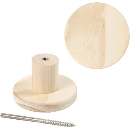 Træknage, rund, D: 4,5 cm, diam. 7 cm, 1 stk.