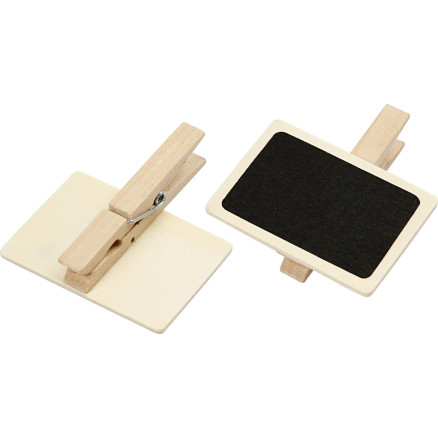 Tavle med klemme, str. 6,8x4,7 cm, 6stk./ 1 pk.
