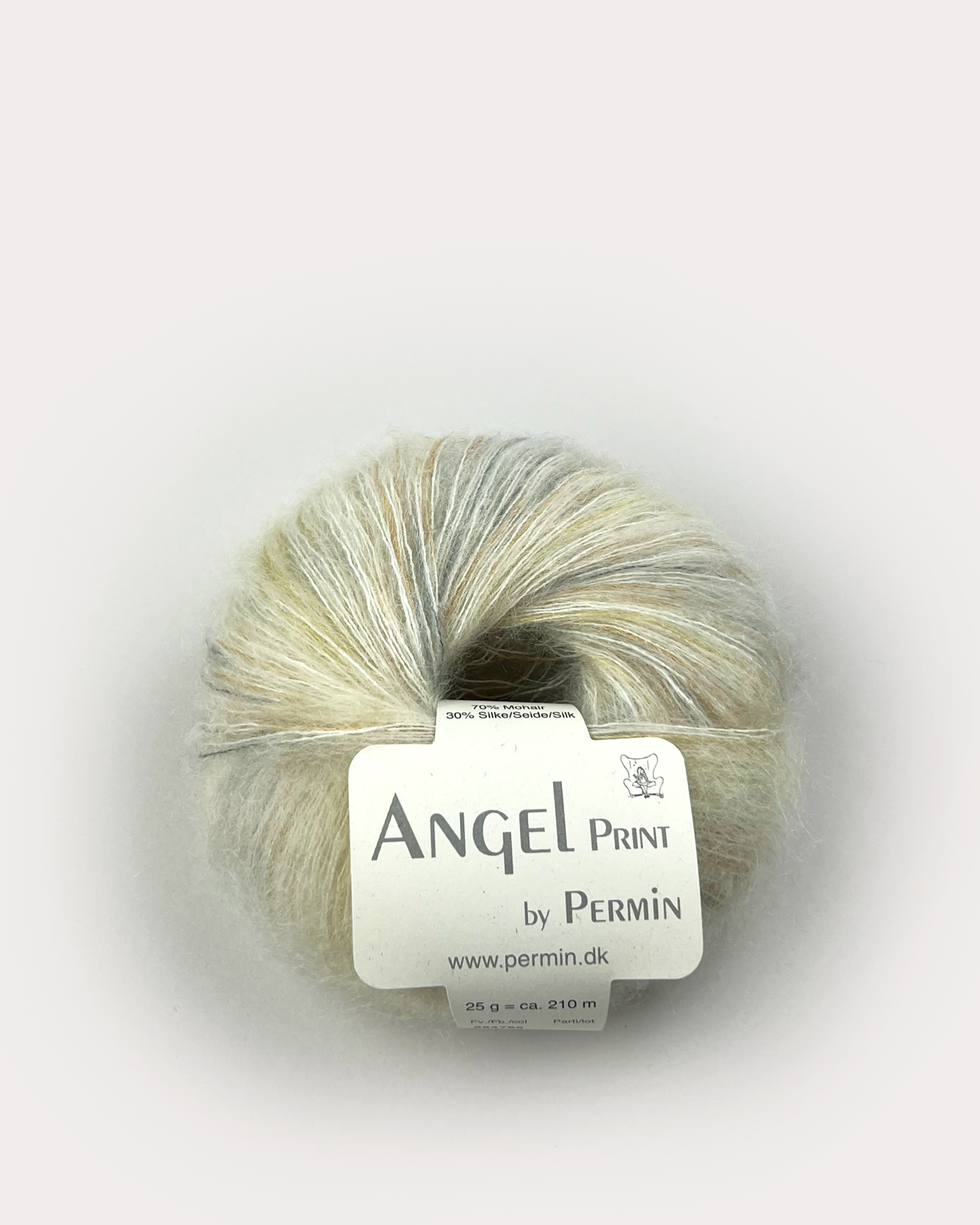 Angel Permin - Mohair og silkegarn - 884766 print Råhvid