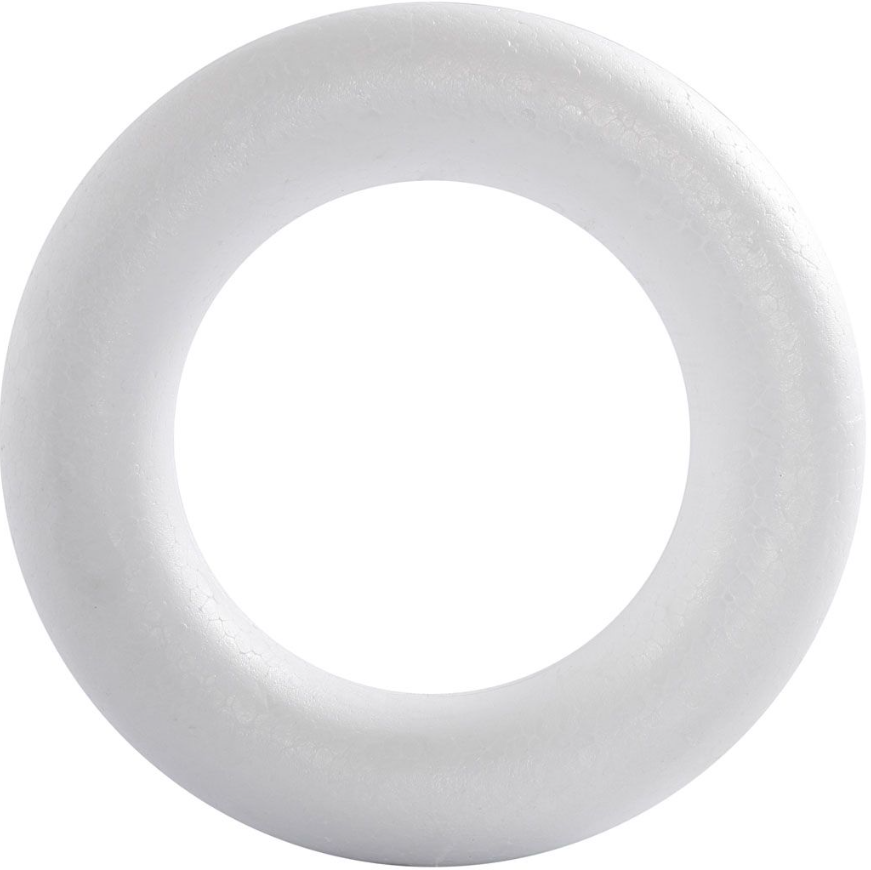 Styroporring til dekoration - 21,5 cm diameter