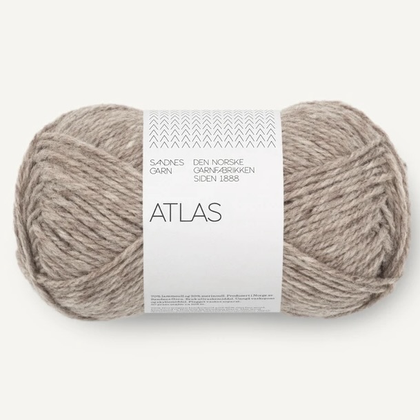 Atlas Gråbeige Melert 2650 - Kvalitetsgarn fra Sandnes