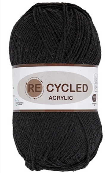 REcycled Acrylic, sort, 100 g, nr. 1