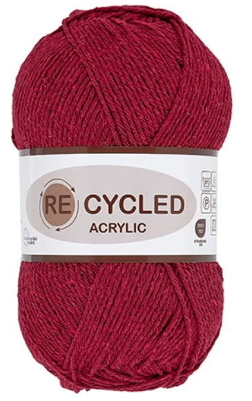 REcycled Acrylic, dyb rød, 100 g, nr. 43