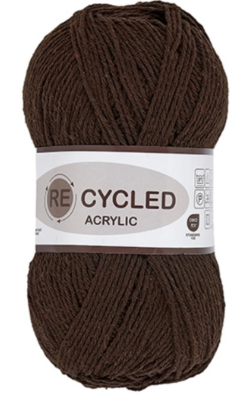 REcycled Acrylic, mørk brun, 100 g, nr. 110