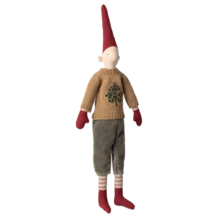 Nissefigur med bukser og strikket sweater til dreng