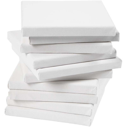 Hvidt Malerlærred 15x15 cm - 80 stk. til Kreativ Maling