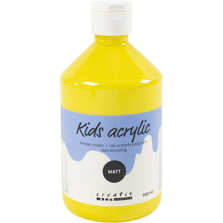 Akrylmaling Mat - Primær Gul 500ml på tilbud!