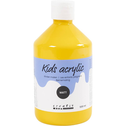 Mat Akrylmaling i Gul - 500ml til Kreativitet og DIY