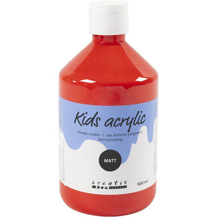 Mat Akrylmaling Rød 500ml - Kreativ Maling Tilbud!