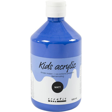 Mat Akrylmaling Blå 500ml - Kreativ DIY Maling