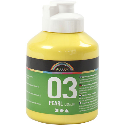 Metallic Akrylmaling Gul 500 ml - Kreativ DIY Maling