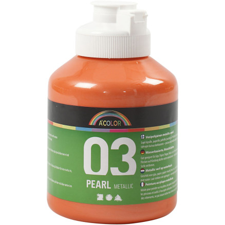 Metallic Akrylmaling i Orange - 500 ml fra A-color