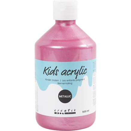 Metallic Akrylmaling i Lyserød - 500 ml fra A-color