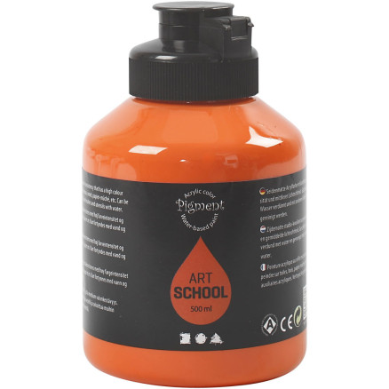 Halvblank orange akrylmaling 500ml til kreativ brug