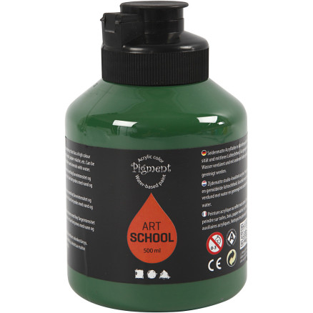 Mørk Grøn Halvblank Akrylmaling 500ml - Kreativ DIY!