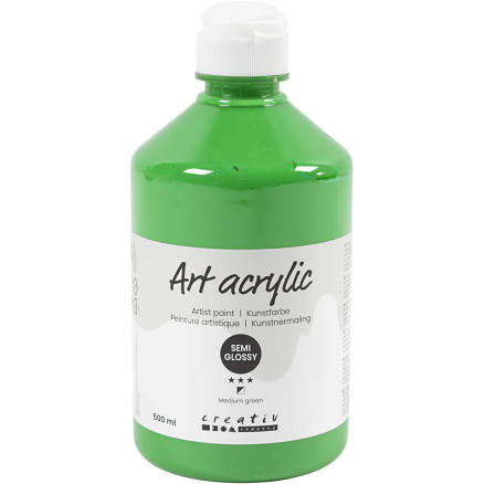 Akrylmaling Halvblank Medium Grøn 500ml - Kreativ DIY