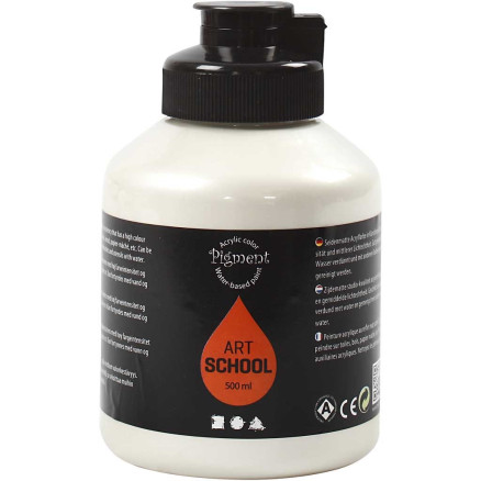 Halvblank Akrylmaling Pearl Silver 500ml - Kreativ Maling