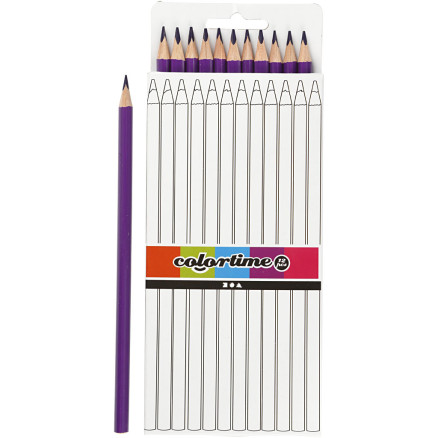 Colortime Lilla Farveblyanter - 12 stk. i høj kvalitet