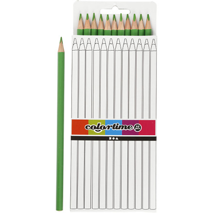 Colortime Lys Grøn Farveblyanter - 12 stk. i Pakke