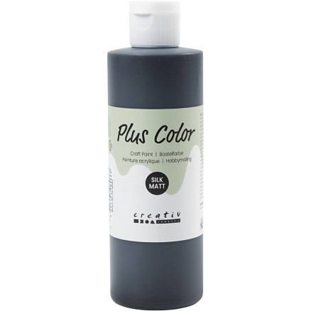 Plus Color Hobbymaling - Sort 250ml, Hurtig Tørring!