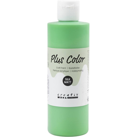 Plus Color Hobbymaling - Lys Grøn, 250ml, Hurtigtørkende