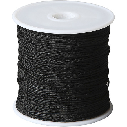 Knyttesnor i sort - 0,8 mm, 50 meter til macramé