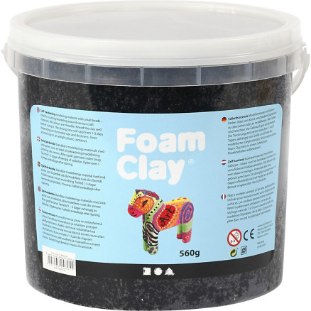 Foam Clay® i sort, 560g - Kreativt modellervoks til DIY