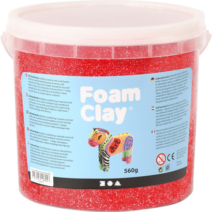 Rød Foam Clay® - 560g i praktisk opbevaringsspand