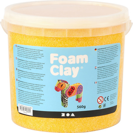 Skumler - Gul Foam Clay 560g i Praktisk Spand