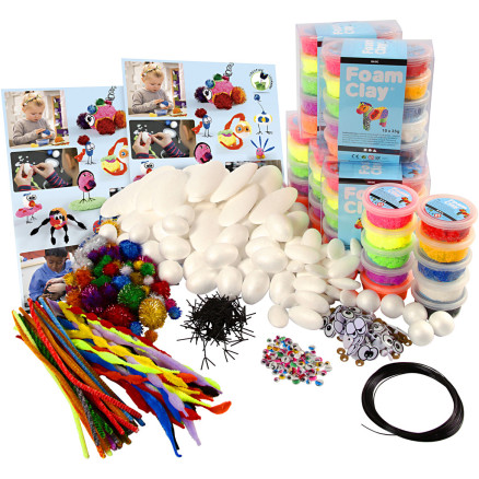 Kreativt klassesæt til figurer med Foam Clay, 1 pk.